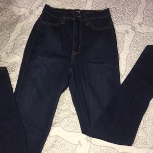 Fashion nova dark blue jeans- high rise